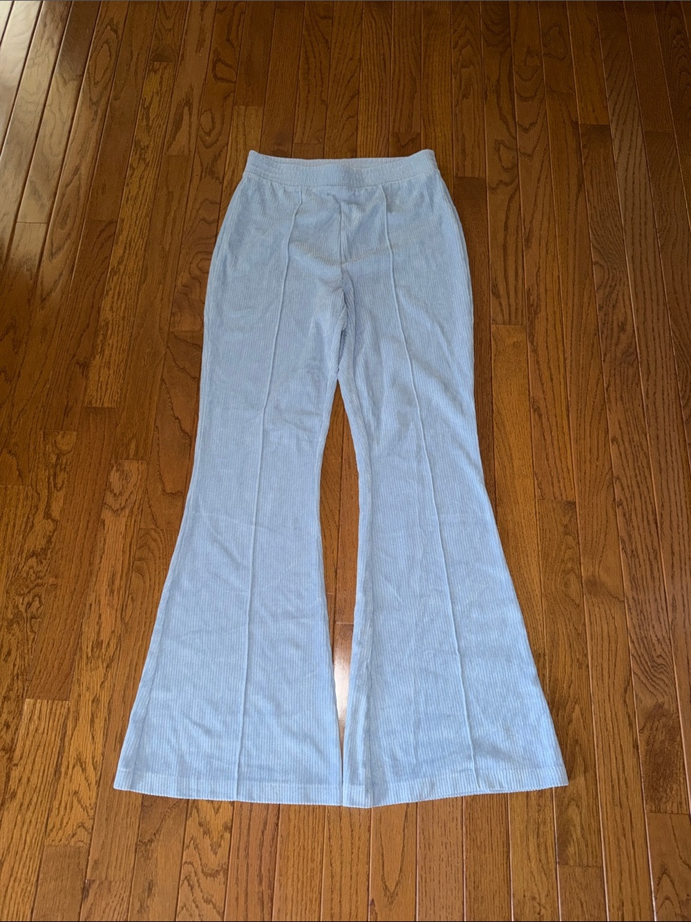 aerie Light Blue Ribbed Flare Pants